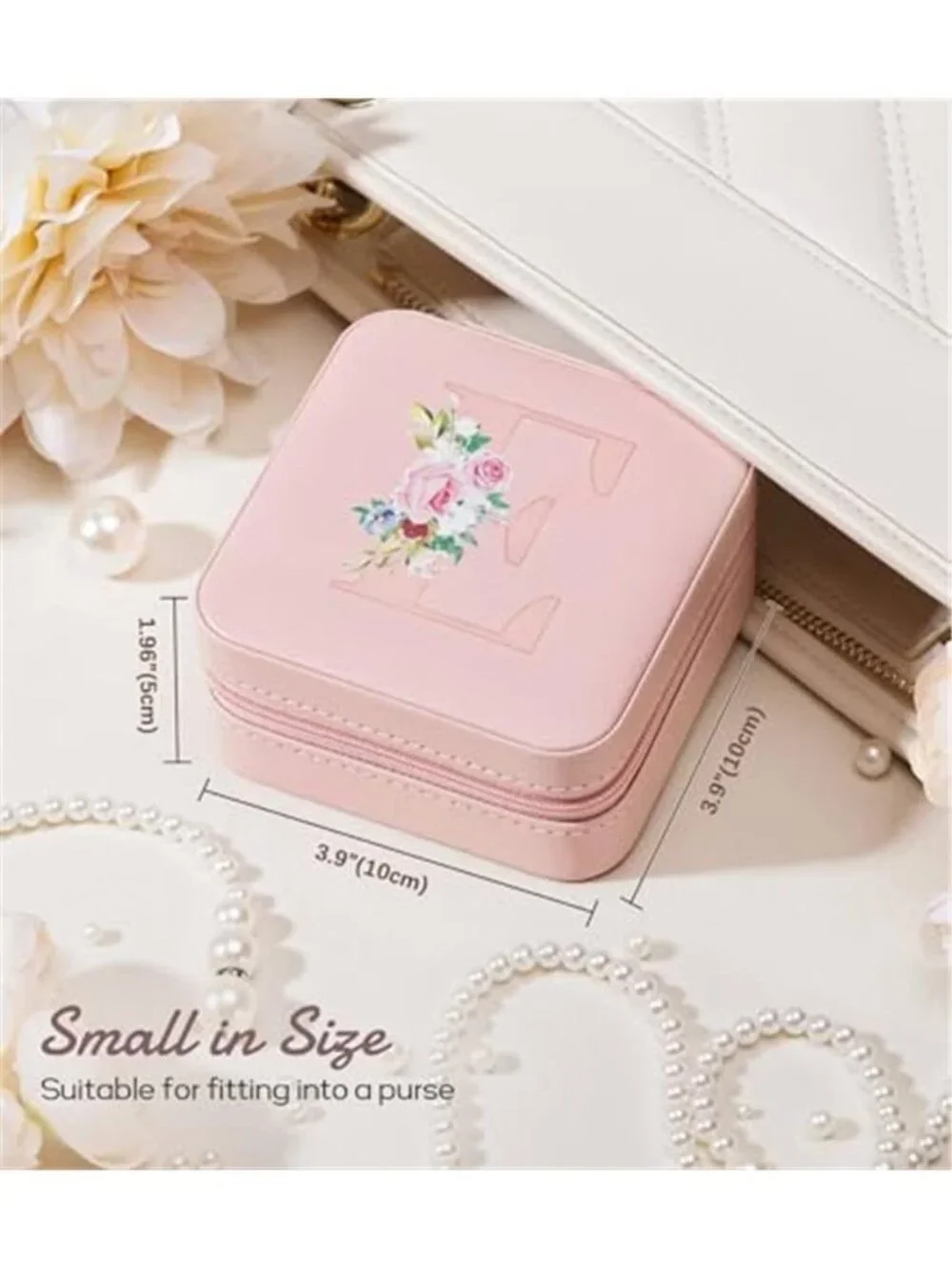 Pink Mini Travel Jewelry Box Organizer Case Necklace Earring Ring Bracelet Gift